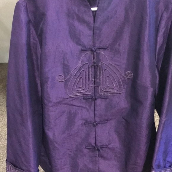 Mirasol size M Nehru collar jacket w embroidered front and sleeves. Like New!! - Picture 3 of 10